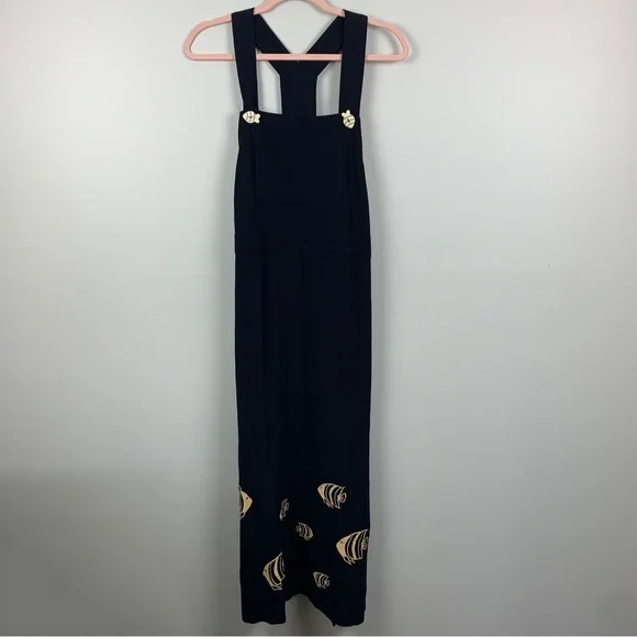 open lace back dress Bailey Denim Overall Dress 2X / Vintage Wash